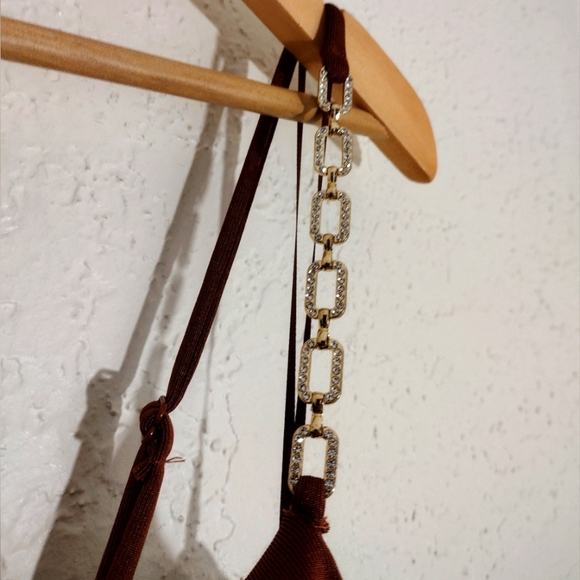 Jason Wu Jumpsuit Brown Emmett Stretch Embellished Rhinestones - Picture 6 of 10